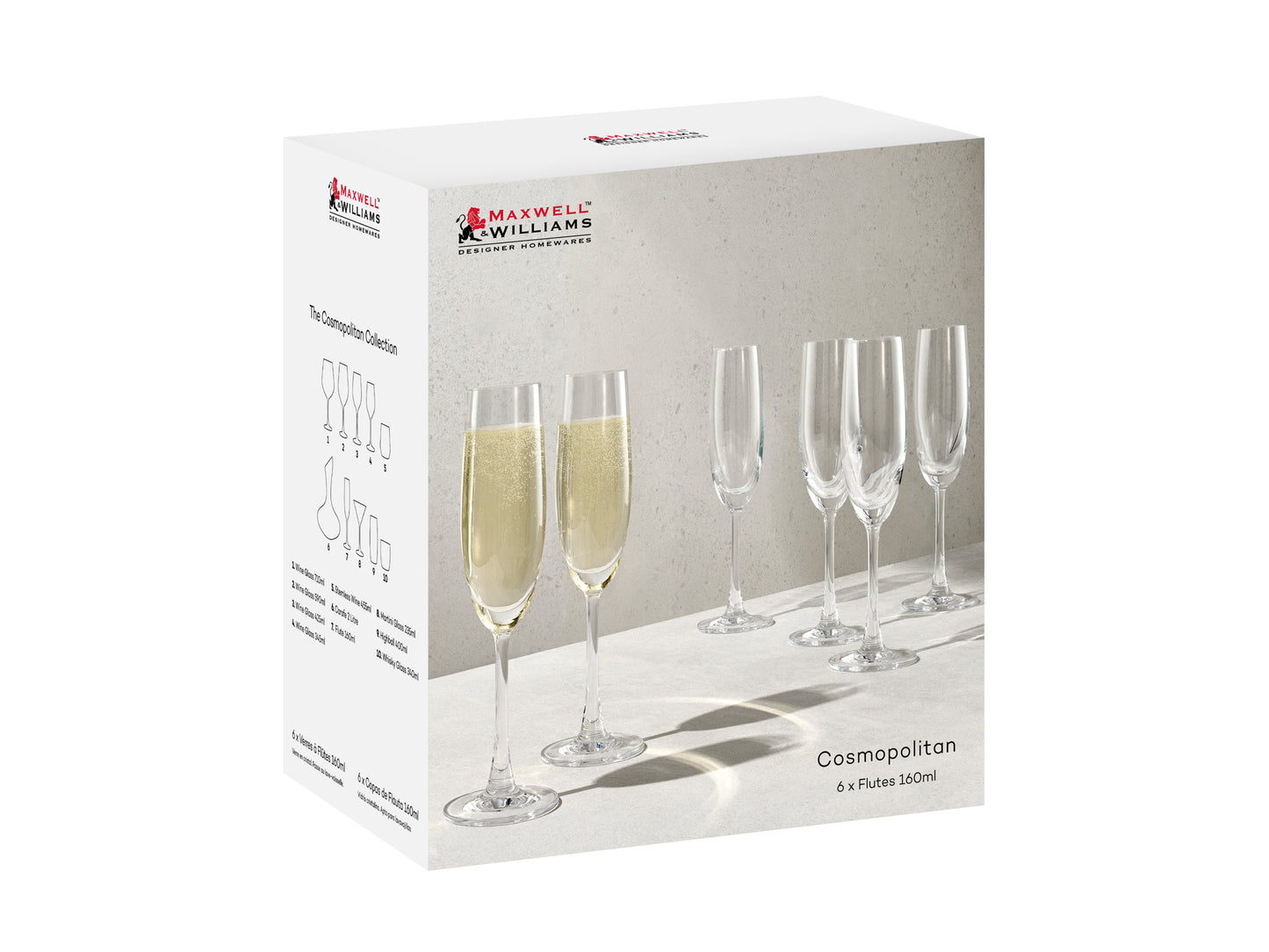 Maxwell & Williams Cosmopolitan Champagne Flute Set of 6