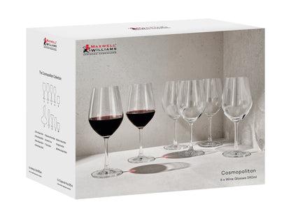 Maxwell & Williams Cosmopolitan Wine Glass 590ml Set of 6