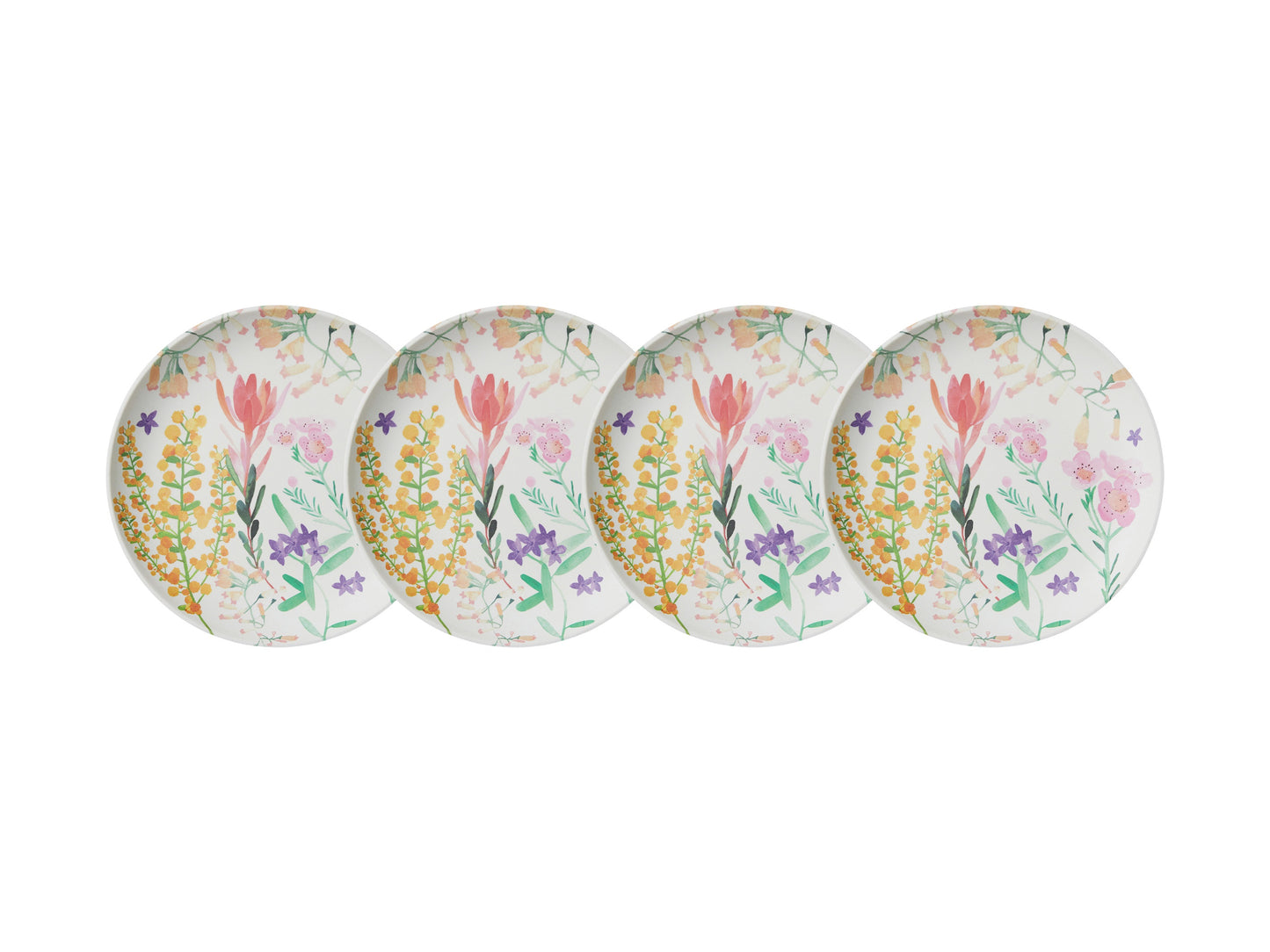 Maxwell & Williams Wildflowers Bamboo Plate 25.5cm Set of 4