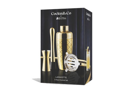 Maxwell & Williams Lafayette 4pce Cocktail Set Gold