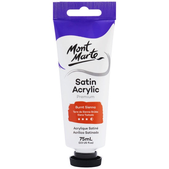 Mont Marte Satin Acrylic Premium 75ml - Burnt Sienna