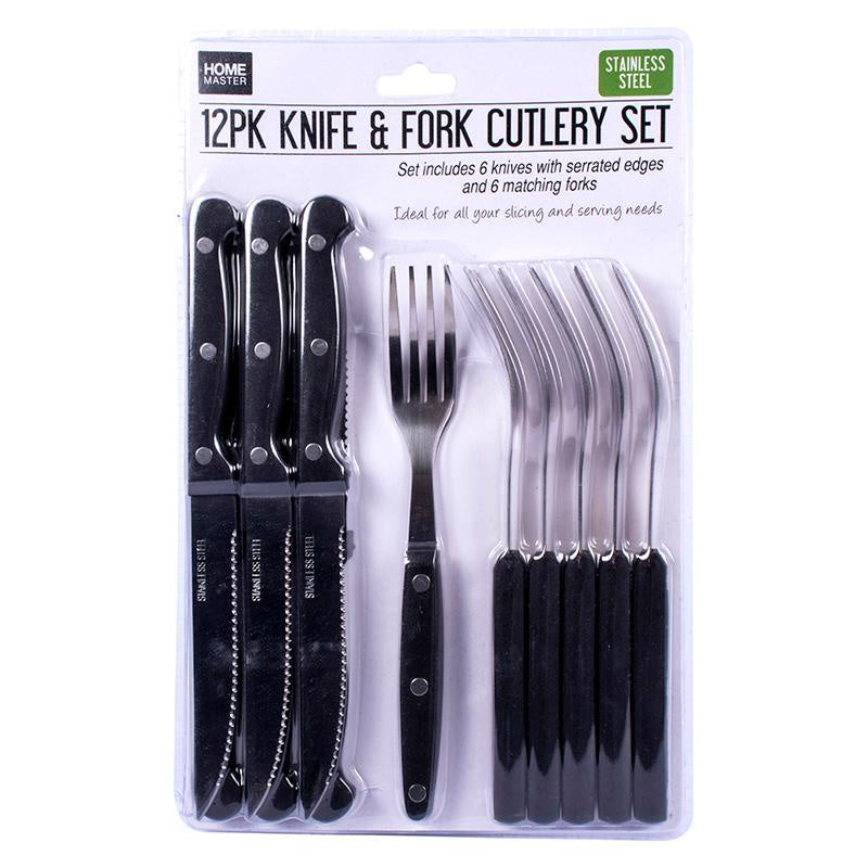 Home Master Steak Knife & Fork Set 12pce