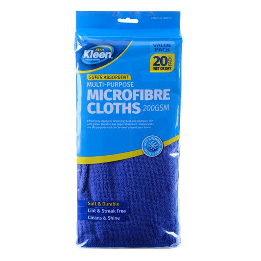 Xtra Kleen Microfibre Multi-purpose Cloth 20 pack