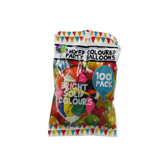 Party Balloons 100pack - Mixed Colours