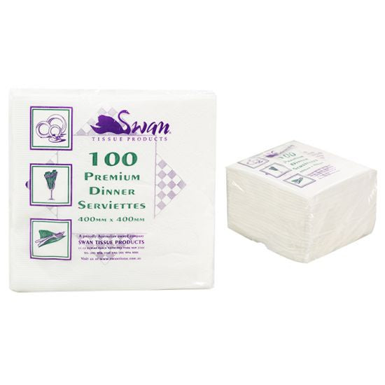 Swan Premium Paper Serviettes - White