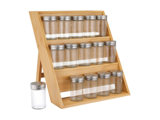 Maxwell & Williams Evergreen Bamboo Spice Rack Set 16pce