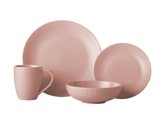 Casa Domani Corello Coupe Dinner Set 16pce - Pink