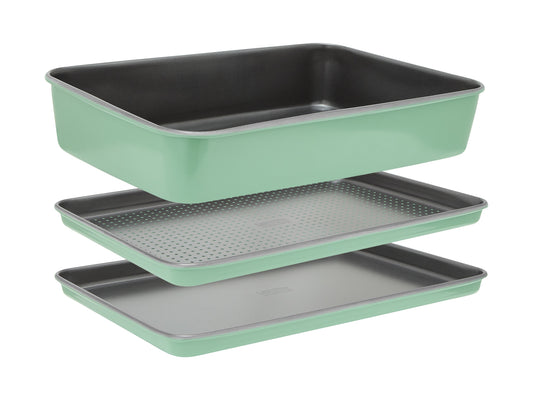 Maxwell & Williams Bakermaker Non-stick Roasting Set of 3 - Green