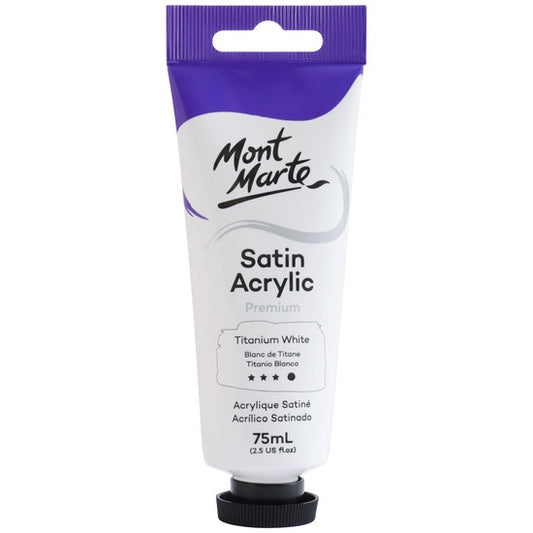 Mont Marte Satin Acrylic Premium 75ml - Titanium White