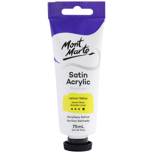 Mont Marte Satin Acrylic Premium 75ml - Lemon Yellow