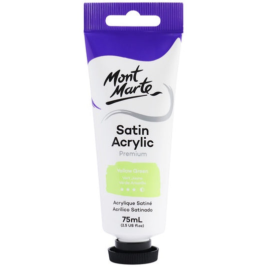 Mont Marte Satin Acrylic Premium 75ml - Yellow Green