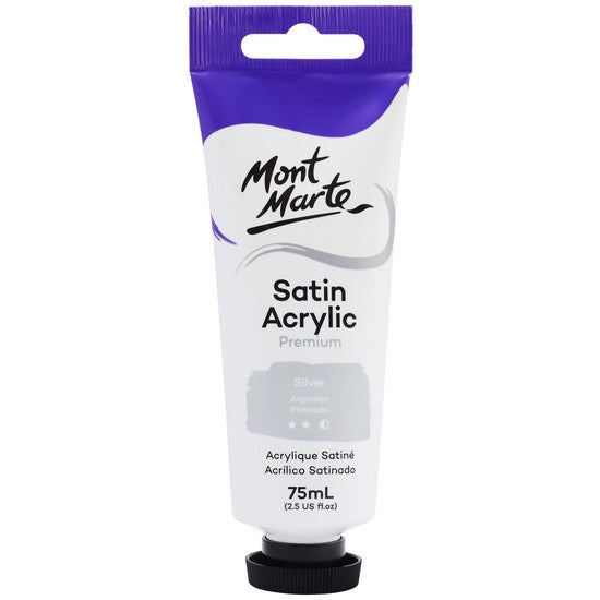 Mont Marte Satin Acrylic Premium 75ml - Silver