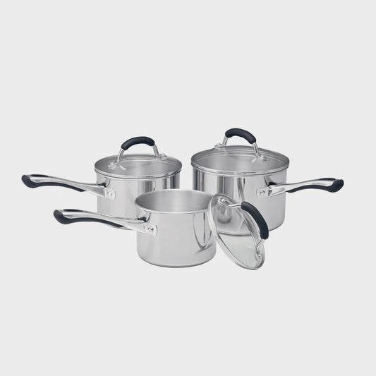 Raco Contemporary Saucepan Set Set of 3 - Stainless Steel